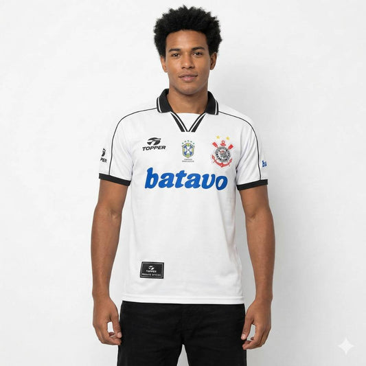 Camisa Corinthians Retrô 1999 Away Topper Masculina - Branco