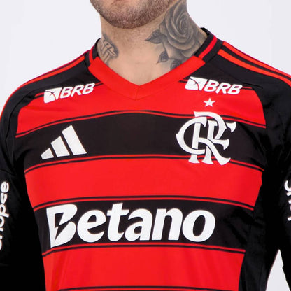 Camisa Adidas Flamengo 25/26 Home Manga Longa