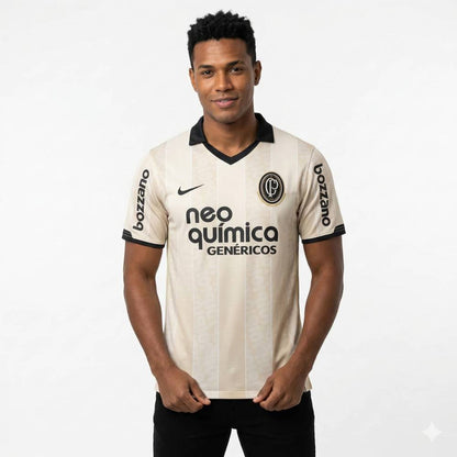 Camisa Corinthians Retrô 100 Aniversário Nike Masculina - Bege
