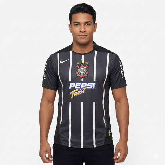 Camisa Corinthians Retrô 2004/05 Alternativa Nike Masculina - Preta e Branca