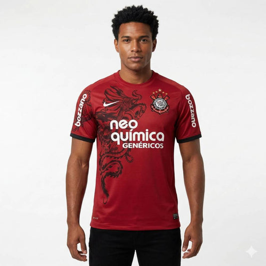 Camisa Corinthians Retrô 2011/12 Third Nike Masculina - Vermelha e Preta