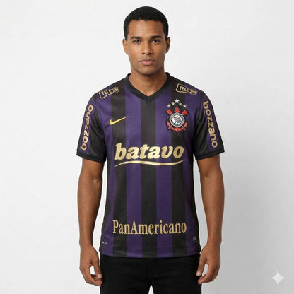 Camisa Corinthians Retrô 2009/10 Away Nike Masculina - Roxa e Preta