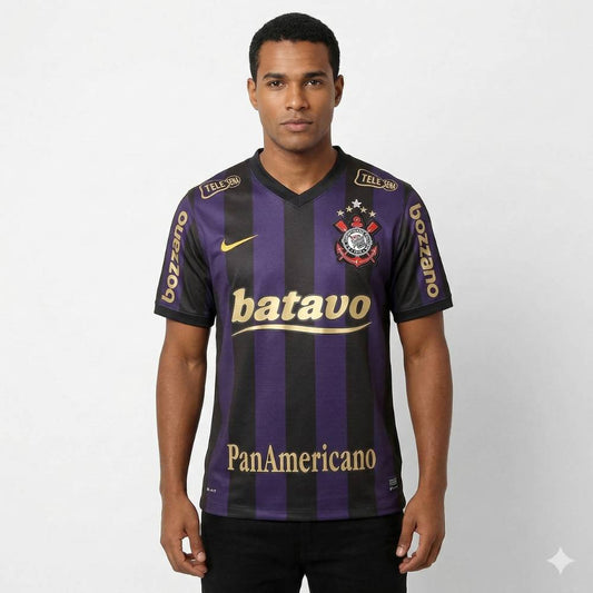 Camisa Corinthians Retrô 2009/10 Away Nike Masculina - Roxa e Preta