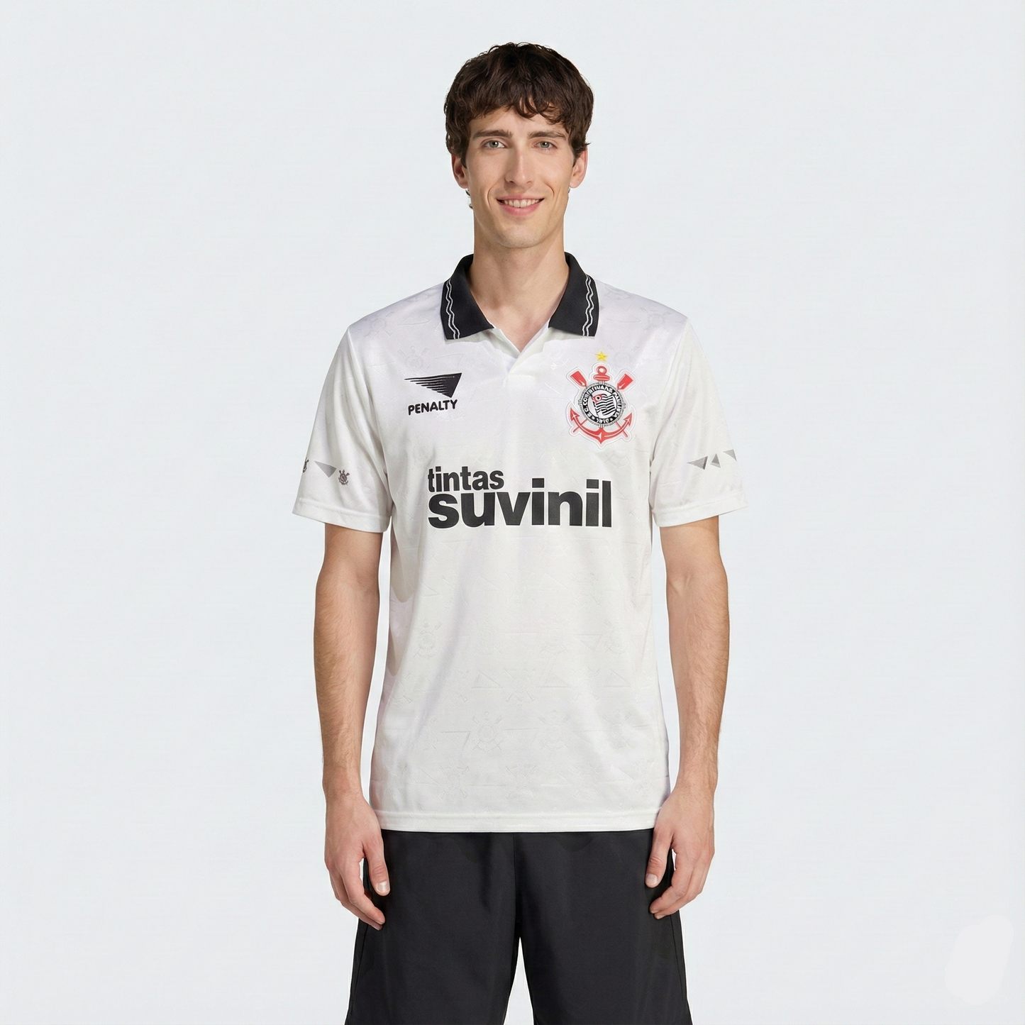 Camisa Corinthians Retrô 1995 Home Penalty Masculina - Branca e Preta
